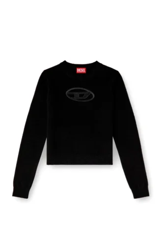 m-areesa-slim Pullover aus Kaschmirmischung mit ausgeschnittenem Logo