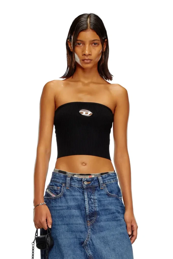 m-clarksvillex Tube-Top mit Logo-Plakette