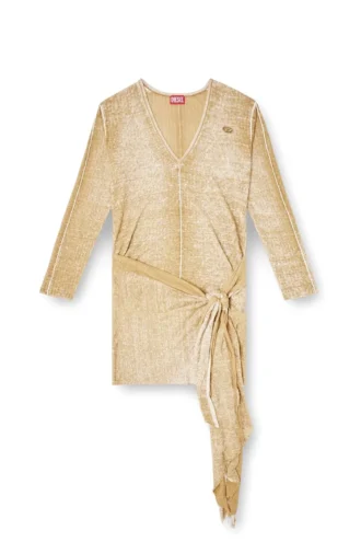 m-egaknot Strickkleid mit Bindegürtel an der Hüfte