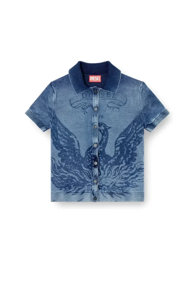 m-fenny Indigo-Hemdjacke mit Phoenix-Logo