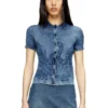 m-fenny Indigo-Hemdjacke mit Phoenix-Logo
