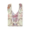 m-fiore Strickoberteil mit Rüschen an den Schultern und mittelalterlichem Print