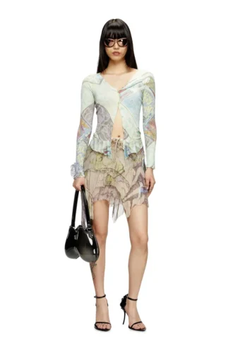 m-fiorina Kurzer Cardigan mit mittelalterlichem Print