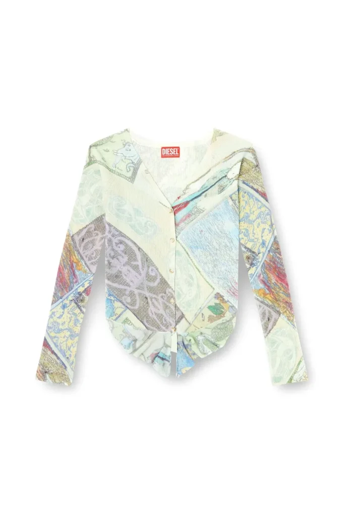 m-fiorina Kurzer Cardigan mit mittelalterlichem Print