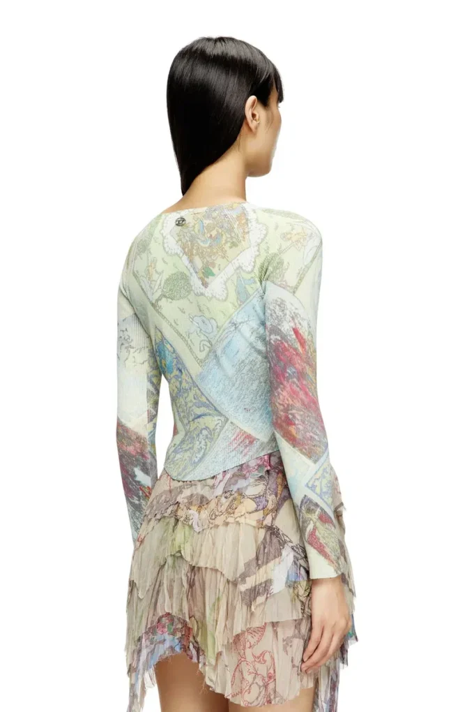 m-fiorina Kurzer Cardigan mit mittelalterlichem Print
