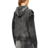 m-hermine Strickjacke mit Kapuze und Reverse-Print aus Wolle
