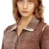 m-loren Strickjacke mit verblasstem Rückseitendruck