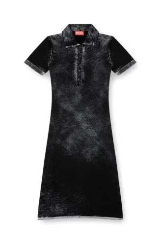 m-lourens Midi-Polokleid aus umgekehrt bedrucktem Strick