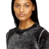 m-lovre Pullover mit verblasstem Rückdruck
