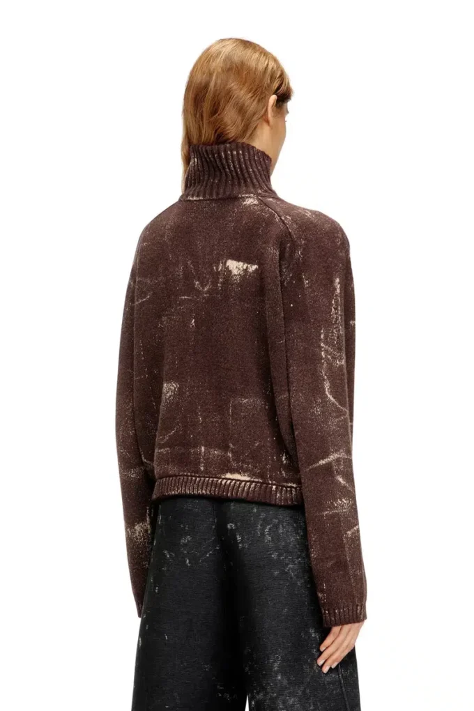 m-marcellette Pullover mit halbem Reißverschluss und Used-Look