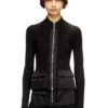 m-melissa Gerippte Strickjacke mit Cargotaschen