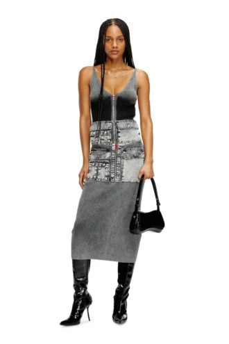 m-melly Strick-Tanktop mit Denim-Cargotaschen