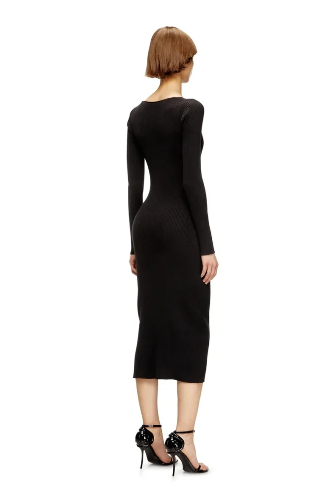 m-melti-ls Geripptes Midikleid mit Cargotaschen
