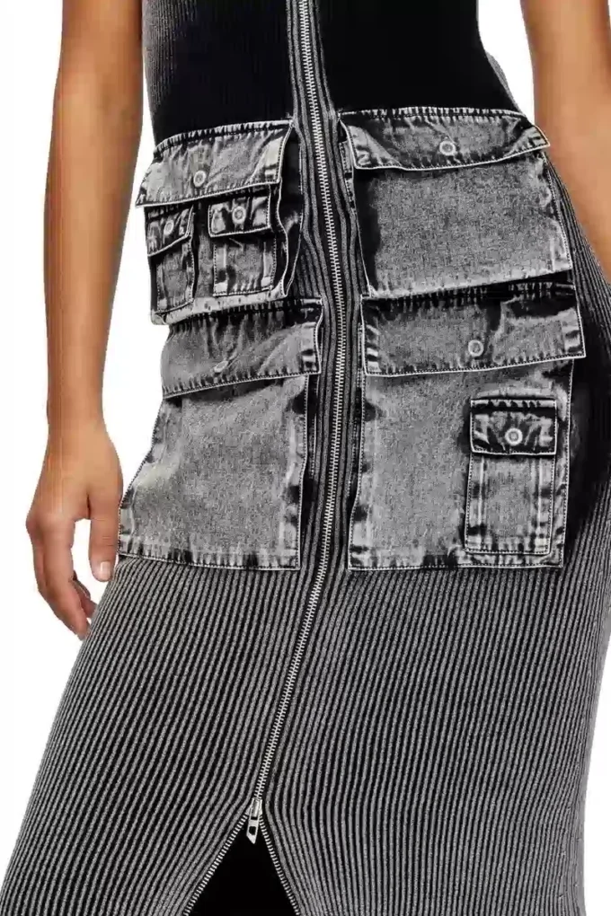 m-melti Strick-Midikleid mit kontrastierenden Taschen m-melti Strick-Midikleid mit kontrastierenden Taschen