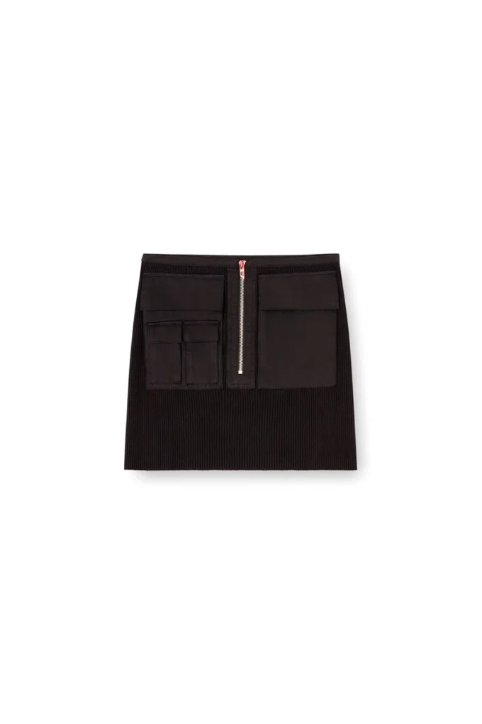 m-meryn-short Gerippter Minirock mit Cargotaschen