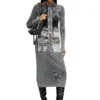 m-meryn Strick-Midirock mit Cargo-Taschen aus Denim