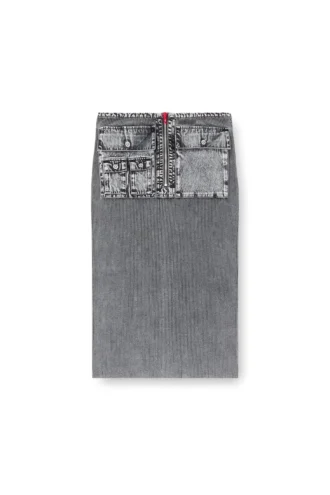 m-meryn Strick-Midirock mit Cargo-Taschen aus Denim