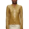 m-millo Gerippte Strickjacke mit Glanzeffekt