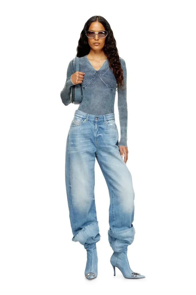 m-milmo Pullover aus Denimgarn mit Glanzeffekt