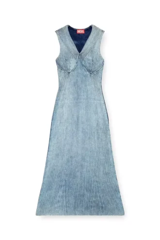 m-milong Midikleid aus Denimgarn mit Glanzeffekt