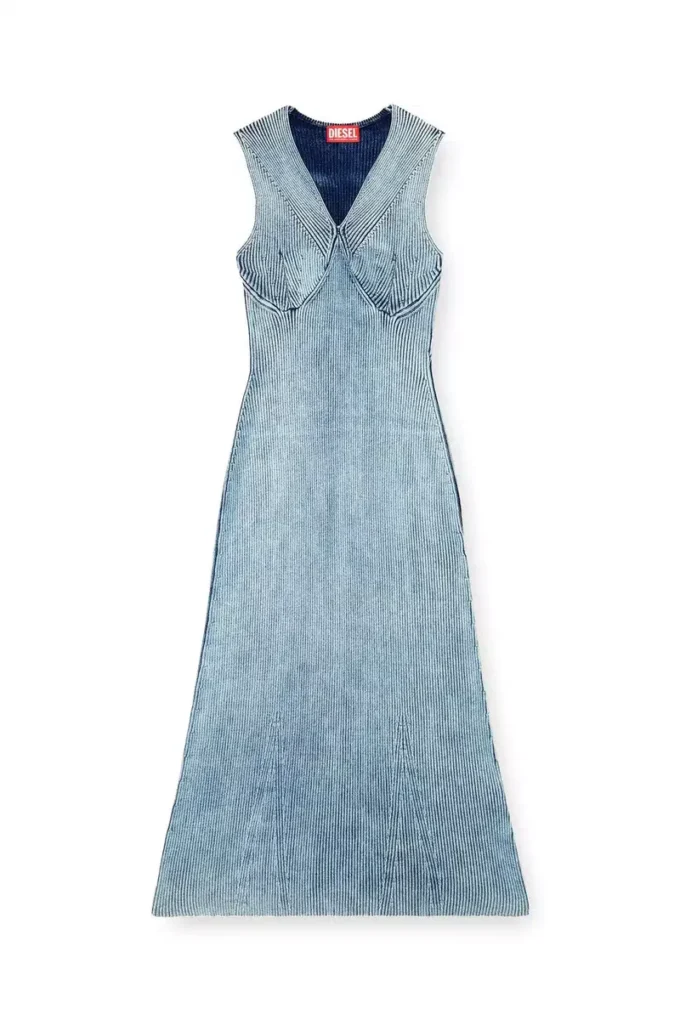 m-milong Midikleid aus Denimgarn mit Glanzeffekt