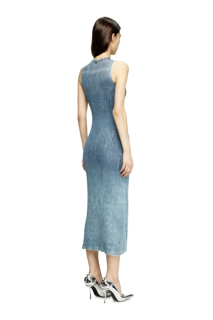 m-milong Midikleid aus Denimgarn mit Glanzeffekt