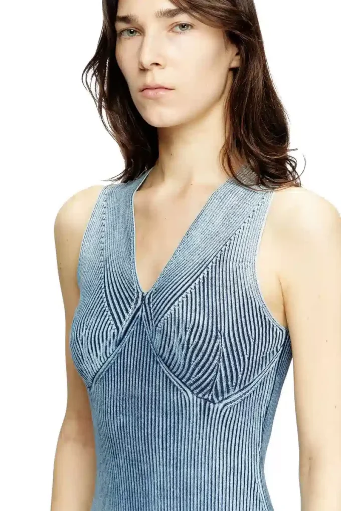 m-milong Midikleid aus Denimgarn mit Glanzeffekt