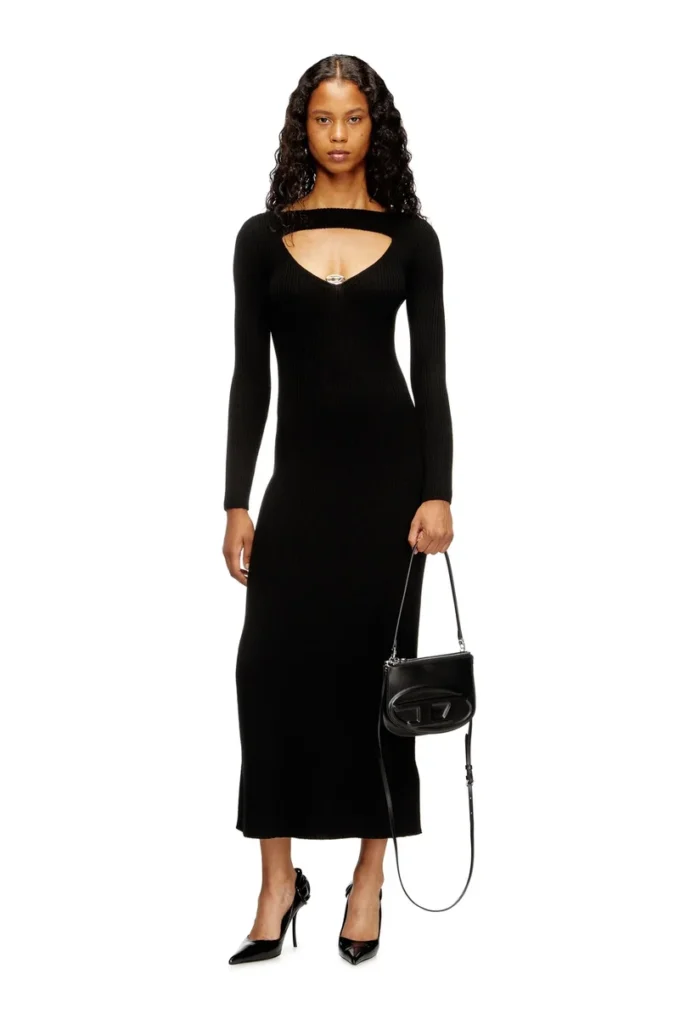 m-oloni Midi-Kleid aus Wolle mit Einlage m-oloni Midi-Kleid aus Wolle mit Einlage
