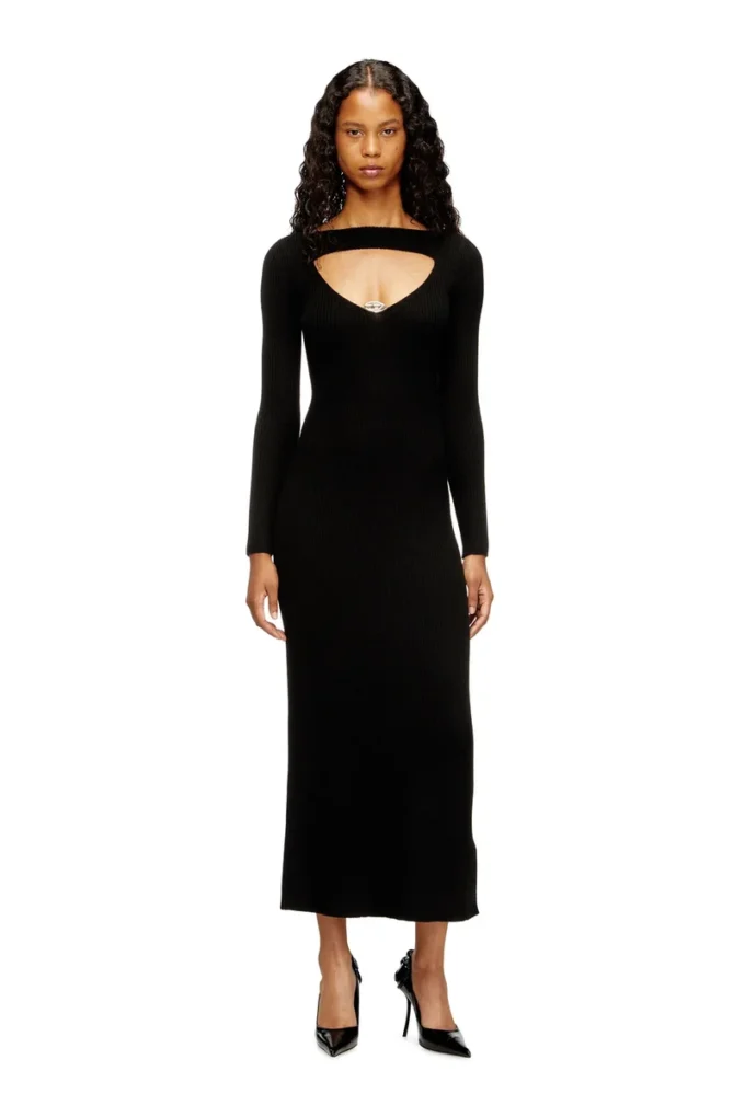 m-oloni Midi-Kleid aus Wolle mit Einlage m-oloni Midi-Kleid aus Wolle mit Einlage