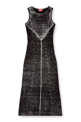m-rab Leinenstrickkleid mit ausgeschnittenem Logo