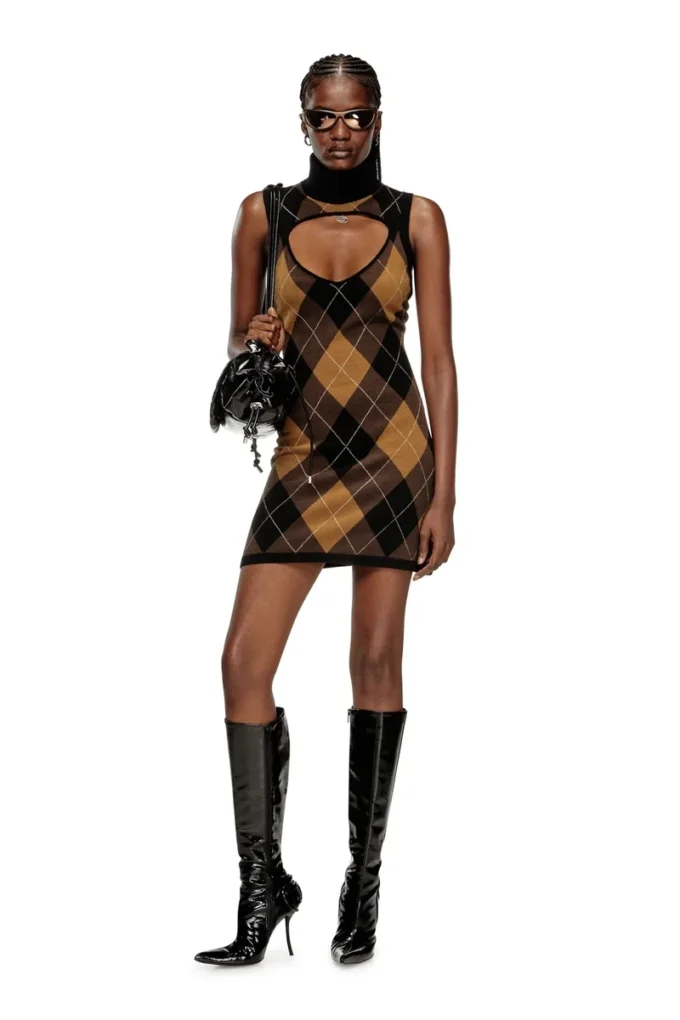 m-romko-dress Wollkleid mit Argyle-Muster m-romko-dress Wollkleid mit Argyle-Muster