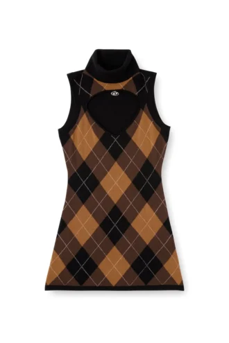 m-romko-dress Wollkleid mit Argyle-Muster