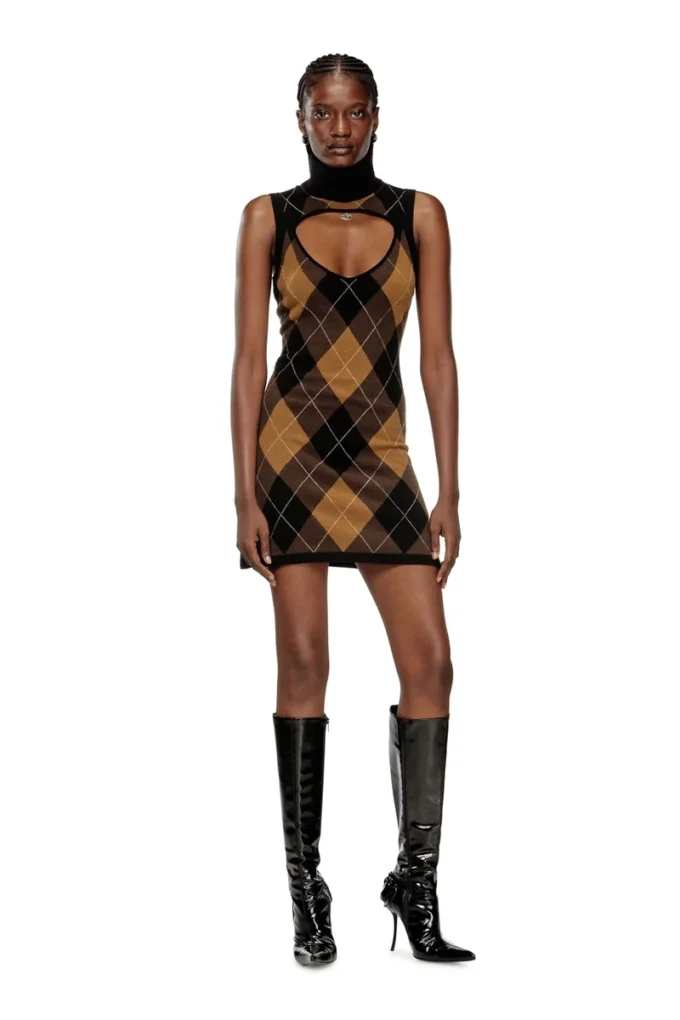 m-romko-dress Wollkleid mit Argyle-Muster m-romko-dress Wollkleid mit Argyle-Muster