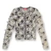 m-sibylla Strickjacke aus Devoré-Jacquard mit Hahnentrittmuster