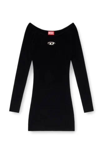 m-vera Schulterfreies Kleid aus geripptem Strick