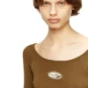 m-vera Schulterfreies Kleid aus geripptem Strick