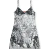 Mini-Kleid aus Nylon mit Heraldic-Print und d-Inlay