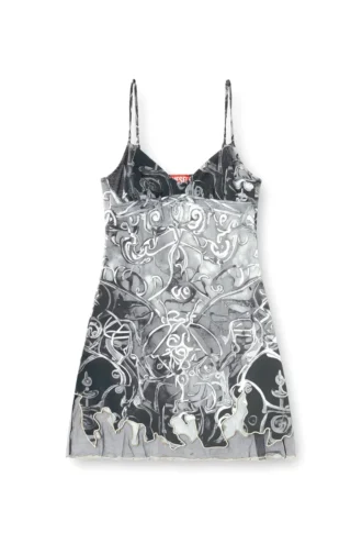 Mini-Kleid aus Nylon mit Heraldic-Print und d-Inlay