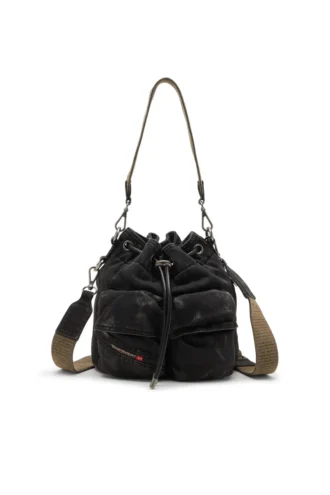 Multi-Pkts-Bucket-Tasche x Multi-Pkts-Multipocket-Bucket-Tasche aus gewaschenem Denim