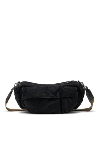 Multi-Pkts-Umhängetasche x Multi-Pkts-Multipocket-Tasche aus gewaschenem Denim