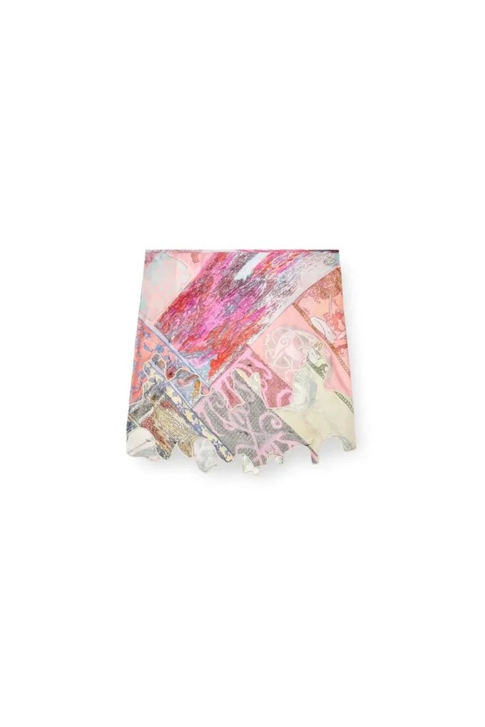 o-dare Viskose-Minirock mit Heraldic-Print