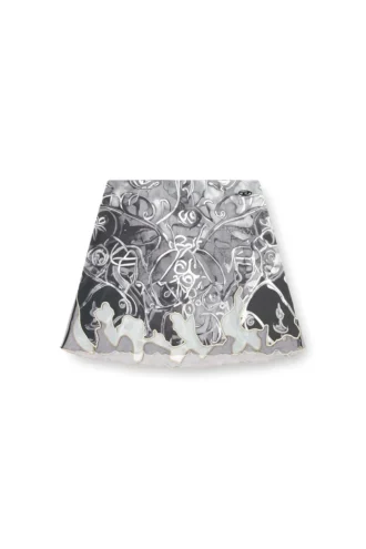 o-lane Nylon-Minirock mit Heraldic-Print