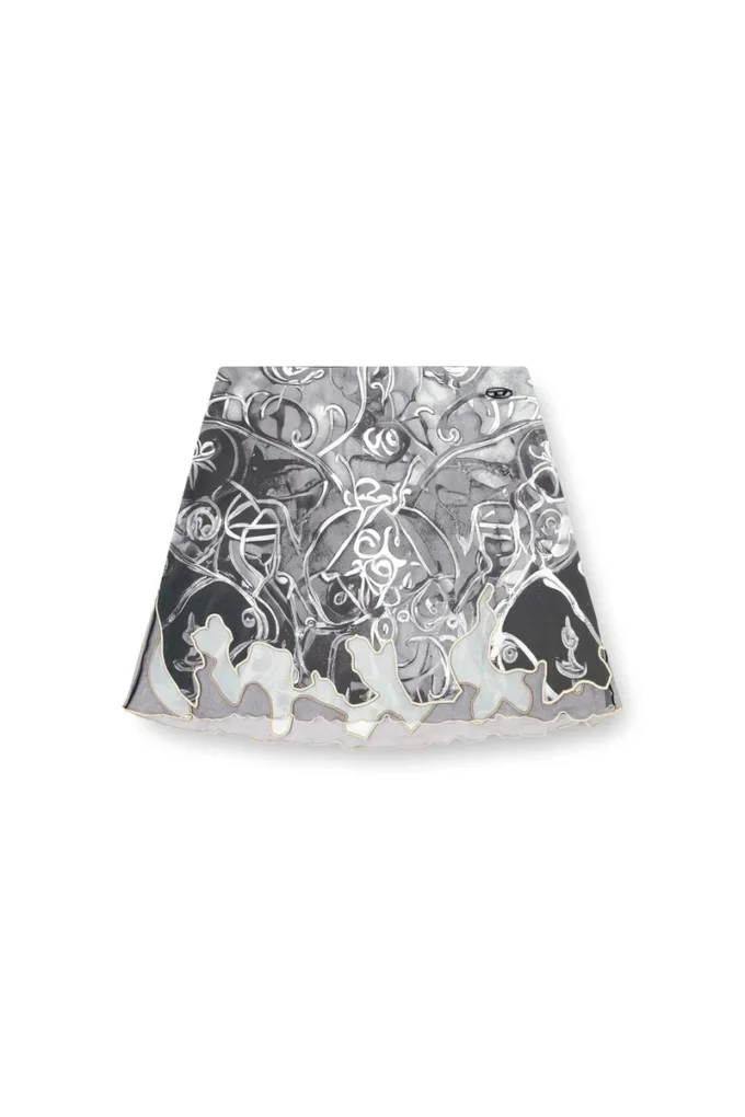 o-lane Nylon-Minirock mit Heraldic-Print
