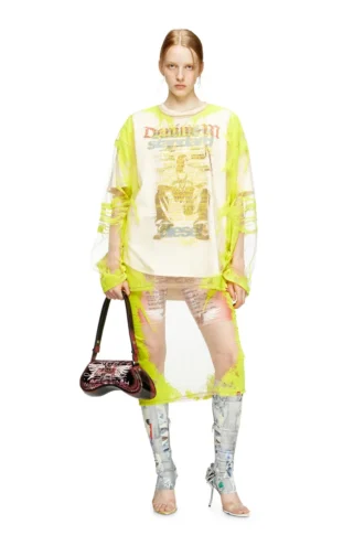 o-lyac Mehrlagiger Midirock mit Songtext-Print