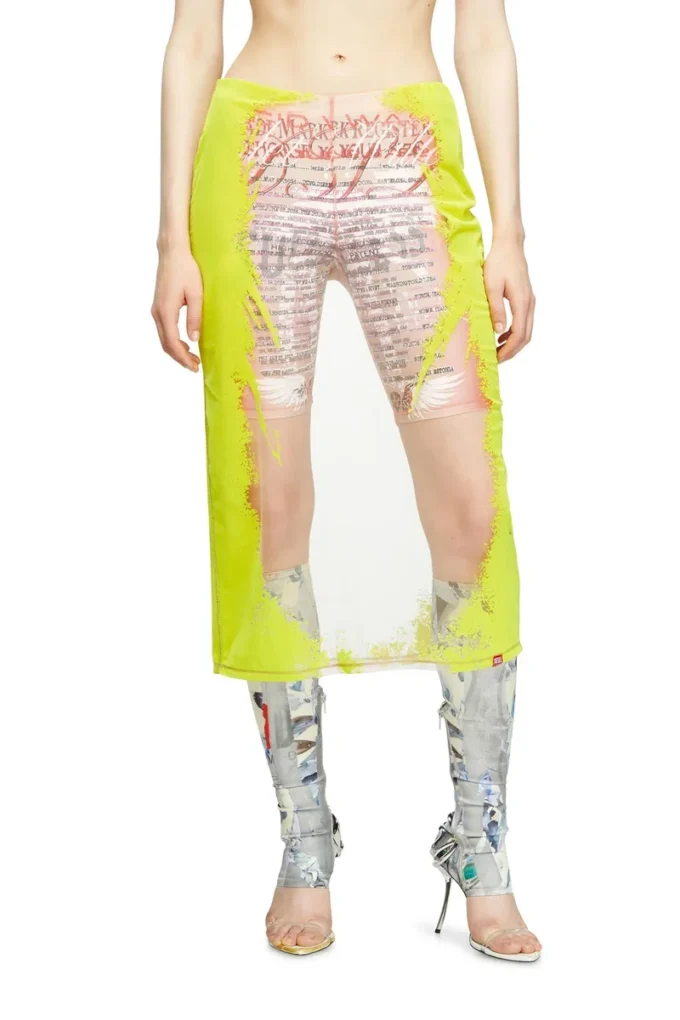 o-lyac Mehrlagiger Midirock mit Songtext-Print