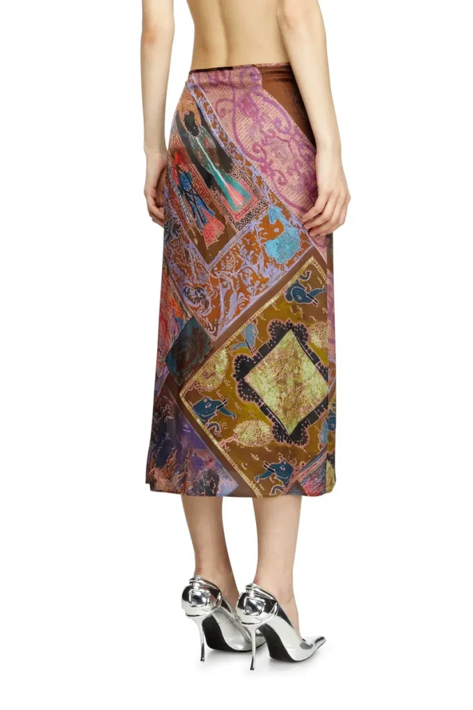 o-rchid Viskose-Midirock mit Heraldic-Print o-rchid Viskose-Midirock mit Heraldic-Print