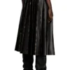 o-saka Midirock mit Plissee und Used-Look