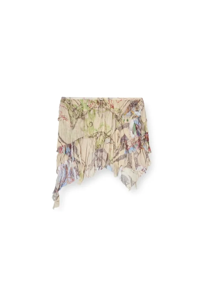 o-silla Knitterrock mit mittelalterlichem Print