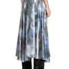 o-zulie-s2 Metallic-Midirock mit verschwommenem Rosenprint