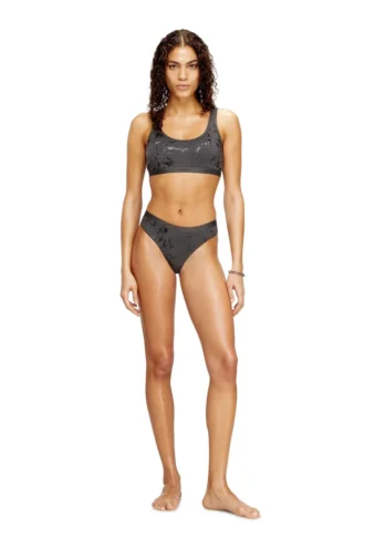oriba-gft Stretch-Baumwoll-Bralette mit Metallic-Print
